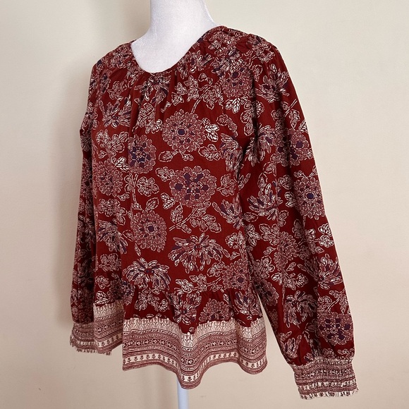 NWOT Veronica Beard Kester floral-print peplum blouse - Picture 6 of 11